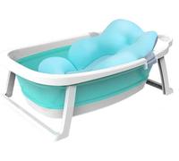 Asfasfq-Baignoire Pliable Bébé, Baignoire Bebe Sur Pied Avec Coussin De Soutien De La Tête, Baignoire Pliante Bebe, Baignoire Bebe Pour Douche Et Bain, Baignoire De Voyage Pour Enfant 0-3