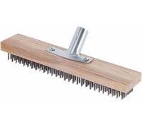 ASFASFq-Balai Métallique 30cm avec Prise pour Manche en Bois, Balai de Jardin en Métal pour Enlever la Mousse du Jardin, Mauvaises Herbes, Taches Tenaces