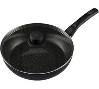 Asfasfq-Ballarini Sauteuse Vipiteno, Bords Hauts, Couvercle En Verre, Diam 28 Cm, Ronde, Aluminium, Revêtement Antiadhésif, Noir