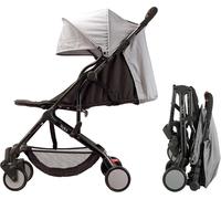 Asfasfq-Bambisol Poussette Canne Compacte Yuko² Dès La Naissance - 22kg, Pliage 1 Main, Repose-Jambe Réglable, Sac Noir Gris