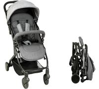 Asfasfq-Bambisol Poussette Canne Compacte Yuko² Dès La Naissance, Pliage 1 Main, Garde-Corps, Tissu Polyester Recyclé Gris Chiné Eco