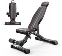 Asfasfq-Banc De Musculation Pliable Multifonction 300 Kg Avec Dossier Et Appui-Tête Élargis, Banc D'entraînement Abdominal Avec Dossier Réglable En 10 Positions (Noir)