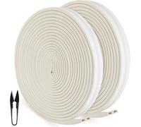 Asfasfq-Bande De Joint 30m /98.4 Pi, Joint Porte Garage, D-Profil Auto-Adhésive Anticollision Insonorisation Joint De Porte D'étanchéité En Imperméable Joint Caoutchouc Fenetre Isolation, Blanc