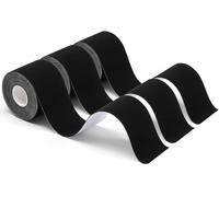 Asfasfq-Bande De Kinésiologie De Sport Pour Les Muscles, 5 M X 5 Cm, Bande De Kinésiologie Étanche & Élastique Pour Le Sport, 3 Rouleaux (1 X Noir, 1 X Noir, 1 X Noir)