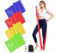Asfasfq-Bande Elastique Musculation 2m, Lot De 4 Élastique Musculation Avec 4 Niveaux, Elastique Sport Pour Yoga Pilates Crossfit Physiothérapie Entraînement, Bande De Resistance Homme & Femm