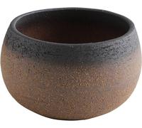 ASFASFq-Banko Series Pot à Bonsaï en Céramique Fait à la Main 10 cm Fabriqué au Japon Petit Pot de Fleurs Rond, Mini Cactus et Bol à Plantes - Marron et Noir