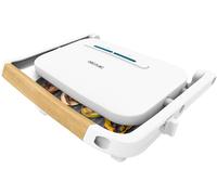 ASFASFq-Barbecue Electrique Rock'nGrill 1300 Wood W.Grill Électrique 1300W, Plaque Ajustable, Revêtement RockStone Anti-Adhérent, Base Antidérapante, Manche Bois Froid Pour Confort