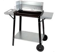ASFASFq-Barbecue Portable au Charbon de Bois, Métal, 90X32X85 cm, avec Contrôle de Température et 2 Poignées Amovibles, 4 Hauteurs Réglables, 2 Roues et Poignée de Transport