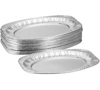 ASFASFq-Barquettes Alimentaires, Lot de 25, récupération Graisse, Barbecue, L x P : 35 x 24 cm, Aluminium, argenté