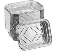 ASFASFq-Barquettes Alimentaires, Lot de 50, récupération Graisse, Barbecue, L x P : 18,5 x 13 cm, Aluminium, argenté