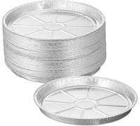 ASFASFq-Barquettes Rondes en Aluminium, Lot de 50, HxD : 2,5x27,5 cm, moules tartes, Accessoires de Barbecue, argenté