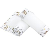 Asfasfq-Barreaux Protection Filet Tour De Lit Bébé Mesh 3d Pack De 2 Pièces, Animaux Sauvages, Env. 128 X 30 Cm (Pour Lit D'enfant 140x70)