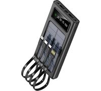 Asfasfq-Batterie Externe Solaire, 10000mah Power Bank, Batterie Portable Avec Câbles Intégrés, Usb C, Lightning, Micro, Charge Rapide Compatible Avec Iphone 16 15 14 13 12 Pro Samsung Ipad Etc, 57200