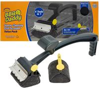 ASFASFq-BBQ Daddy et Têtes de Recharge - Brosse de Nettoyage pour Barbecue avec Grattoir et Décapsuleur, Brosse Nettoyage Barbecue, sans Poils Métalliques avec FlexTexture, Brosses à BBQ