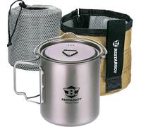 Asfasfq-Bestargot Popote Bivouac En Titane 750ml, Tasse Camping Léger Avec Sac Isolation, Popote Camping Tasse Titane Compacte - Pour Randonnée Bivouac Et Voyage