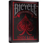 ASFASFq-Bicycle - Collection Ultimates - Shin Lim - Jeu de 54 Cartes à Jouer - Magie & Tours de Magie, Rouge, Argenté