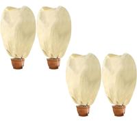 ASFASFq-BigKing Lot de 4 Voile Hivernage Plante Exterieur, Housse Hivernage Plante, Housses de Protection pour Plantes, avec Cordon de Serrage pour Plantes d'hiver et Le Gel(80 x 120 cm)