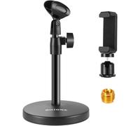 ASFASFq-BILIONE 3 in 1 Multi-Function Desktop Microphone Stand, Adjustable Table Mic Stand with Microphone Clip, Cell Phone Clip.