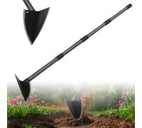 ASFASFq-Binette de jardin triangulaire de 152 cm avec lame tranchante pour creuser, désherber, couper et perdre du sol, poignée en métal à longueur réglable, 1,5 m