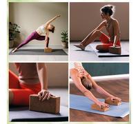 Asfasfq-Bloc De Liège Yoga Brique Lot De 2 Y Compris Un E-Book Avec 100 Exercices Écologique Et Durable Liège De Portugal, Taille:2 Pièces - 23 X 14 X 7.5 Cm