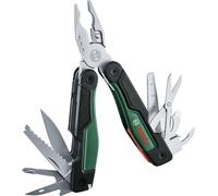ASFASFq-Bosch Outil multifonctions 16-en-1 (bricolage, extérieur et camping ; acier inox ; fonction verrouillage ; Softgrip ; 16 fonctions : pince, cutter, tournevis, couteau, scie, etc.)