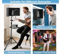 ASFASFq-Bouclier d'isolation de microphone de studio pliable avec filtre anti-pop et trépied adaptateur de microphone de 3/8" à 5/8" pour microphones Blue Yeti et condensateur équipement de studio
