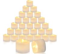 ASFASFq-Bougie LED Flamme Vacillante, Lot de 30 Bougie Chauffe Plat LED, Bougie Electrique, Bougie sans Flamme, 100 + Heures de Lumière Électrique, pour Noël, Pâques, Mariage, Décoration de Fête