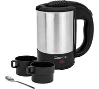 ASFASFq-Bouilloire electriques - Bouilloire électrique - Bouilloire en Acier de Voyage, inox/noir - WKR 3624 - inclus Jeu de 2 tasses de 170 ml et cuillère