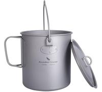 Asfasfq-Boundless Voyage Pot En Titane Extérieur Poignée De Caution Pliante Camping Randonnée Pique-Nique Ultra-Léger Portable Bouteille D'eau Tasse Tasse Spork Ensemble