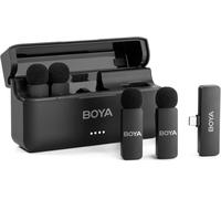 ASFASFq-Boya BY-V4U Microphone sans Fil pour iPhone 15 Android Type C Smartphone Wireless Lapel Mic pour vidéo Podcast Interview Streaming Vlog Youtube