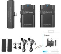 ASFASFq-BOYA by-WM4 Pro Système de microphone Lavalier sans fil 2 émetteurs avec récepteur USB de type C pour smartphone Live Stream Broadcasting Vlogging