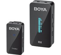 ASFASFq-BOYA BY-XM6-S1 Mini Micro Lavalier sans Fil pour Appareil Photo Reflex numérique/iPhone/Android, Micro Revers 2,4 GHz sans Fil pour Diffusion en Direct vidéo Vlog Podcast
