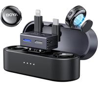 ASFASFq-BOYALINK 3 Micro Cravate sans Fil pour iPhone 7-16, Android, Appareil Photo, Mini Micro avec RX 3-en-1, Réduction du Bruit par IA, 48KHz/24Bit, Microphone sans Fil, APP, 300m, 30h