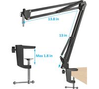 ASFASFq-Bras de micro Blue Yeti avec bonnette en mousse, bras de suspension à ciseaux avec filtre anti-pop pour microphone Blue Yeti Pro par