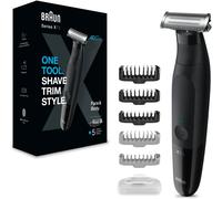 Asfasfq-Braun Series X, Tondeuse Hybride Électrique Pour Hommes, Visage Et Corps, Avec 5 Peignes, Lame 4d Innovante, + Rasoir Pour Le Corps Avec Sabot Bidirectionnel Et Tête Flexible Pour Un Rasage R
