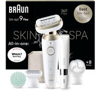 Asfasfq-Braun Silk-Épil 9 Flex Skinspa All-In-One Kit Épilateur Pour Femme/Épilateur Pour Longue Durée, Mini Rasoir Pour Le Corps, 9-481 3d, Blanc/Doré