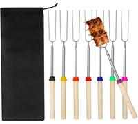 ASFASFq-Brochettes pour Barbecue INOX, 8 Piece BBQ Marshmallow Brochette, Télescopage Extensible Barbecook Brochettes, Accessoire Barbecue Brochettes pour barbecue de camp pour le camping