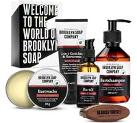 Asfasfq-Brooklyn Soap Company Ultimate Beard Box Kit D'entretien De Barbe Avec Huile À Barbe, Shampoing À Barbe, Brosse À Barbe, Cire À Barbe Et Crème À Barbe ¿ Idée Cadeau Pour Homme