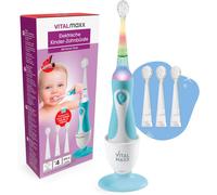 Asfasfq-Brosse À Dents Électrique Pour Bébés & Enfants Extra Doux À Partir De 6 Mois Incl. 3 Brosses De Rechange Avec Lumière Led Et Minuterie Soins Dentaires Adaptés Aux Enfants Bleu