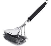 ASFASFq-Brosse Barbecue, 3 en 1 Brosse Nettoyage Barbecue avec Grattoir, Poils Acier Inoxydable Nettoyer Rapidement & Efficacement Tous Les Grils, Conception Horizontale, Zone de Raclage Plus Grande
