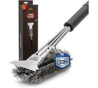 ASFASFq-Brosse de barbecue 3 en 1 avec grattoir, triple poils, acier inoxydable, 5 fois plus rapide