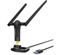 ASFASFq-BrosTrend Clé WiFi Puissante AC1200 Mbps pour PC à Windows 11/10/8.1/8/7,Adaptateur USB WiFi, dongle WiFi de réseau Longue portée, Bi-Bande 5GHz 867Mbps + 2.4GHz 300Mbps, 2 Antennes