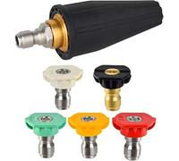 ASFASFq-Buse Rotative Haute Pression,RoadLoo Buse Turbo Rotative Haute Pression 1/4"" à connexion Rapide 5Pcs Spirale Buse Tourbillonnante Se Relient aux Rondelle Haute Pression de pour les Saletés Te