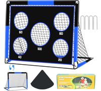 Asfasfq-But De Football Pour Enfants, Filet De Football 2 En 1 Avec 5 Cible Et Sac De Transport, Cage De Foot Enfant Exterieur Pour Jardin Intérieur Et Extérieur(1.2m/1.5m)