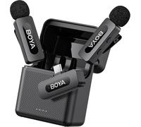 ASFASFq-BY-V30 Mini Microphone sans Fil, portée 100m, USB C Wireless Lavalier Microphones pour Podcast Live Stream Tiktok Enregistrement vidéo vlog (2TX+RX)