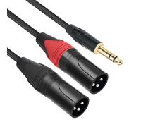ASFASFq-Câble 3.5 mm vers 2 XLR, Adaptateur Mini Jack vers Double XLR, Câble Audio Y Stéréo, Cordon Audio Répartiteur pour Console de Mixage, Moniteurs de Studio, Ordinateur, Smartphone, Tablette, 1.