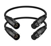 ASFASFq-Câble Audio DMX XLR, XLR 3 Broches Femelle vers 5 Broches Mâle Câble Audio pour Revirement d¿Éclairage de Scène DMX du Microphone, 2 Pièces, 30 cm