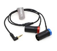 ASFASFq-Câble audio XLR TRS à angle droit 3,5 mm vers double XLR 3 broches mâle Low Profile pour récepteur Rode Wireless GO II vers 2 canaux, appareils audio, caméra vidéo zoom