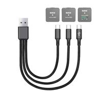 Asfasfq-Câble De Charge 3 En 1 De Rechange Pour Système De Microphone Rode Wireless Go 2/Ii, Câble De Charge Court Usb C 3 A Avec 3 Prises De Type C 20,3 Cm