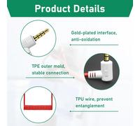 ASFASFq-Câble de microphone TRS vers TRRS de 3,5 mm, câble de raccordement TRS vers TRRS, câble de microphone spiralé, mâle vers mâle, cordon de micro à angle droit compatible avec Rode SC7 VideoMic